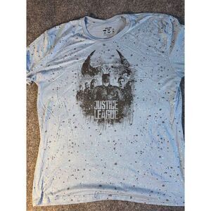 Justice League Tee Shirt Men XL Blue Zack Snyder DC Comic Batman Superman Wonder